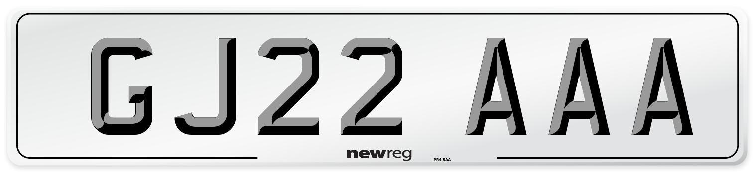 GJ22 AAA Number Plate from New Reg